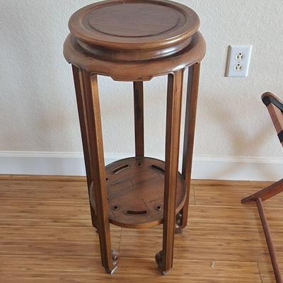 Unique 2 Tiered Solid Wood Plant Stand / Statue Base / ﻿Small End Table / Pedestal ($50)