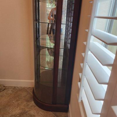 Corner Curio Cabinet w/ Lighting & Glass Shelves ($195)