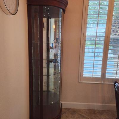 Corner Curio Cabinet w/ Lighting & Glass Shelves ($195)