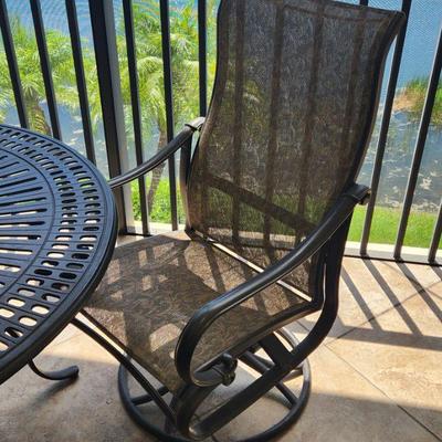 4 Matching Tropitone (High End) Shoreline Sling Aluminum Swivel Rocker Dining Arm Chair ($85 EACH)
