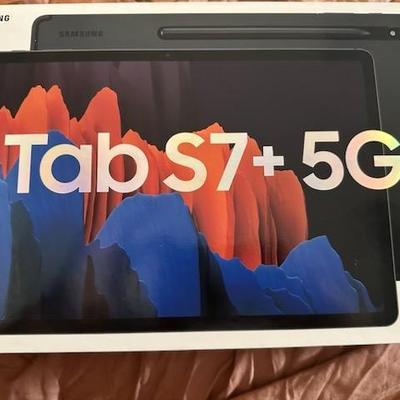 Samsung TAB S7+5G Like New In Protective Spigen Case - no scratches, hardly used, it was a back up tablet, reset system ($595)

