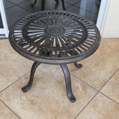 Small Round Black Steel Outdoor Patio Table / End Table ($55)

