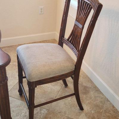 ﻿Vintage Faux Solid Wood Table w/ Leaf ($185) & Matching 4 Bamboo Chairs ($55 EACH)