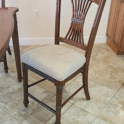 ﻿Vintage Faux Solid Wood Table w/ Leaf ($185) & Matching 4 Bamboo Chairs ($55 EACH)