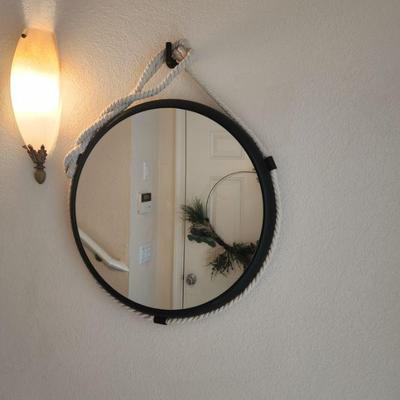 2 Matching Round Wall Mirrors w/ Rope Trim (Nautical Themed) ($24 EACH)

