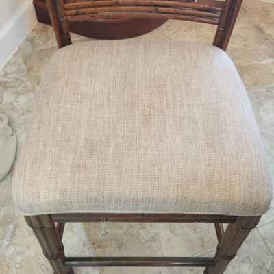 ﻿Vintage Faux Solid Wood Table w/ Leaf ($185) & Matching 4 Bamboo Chairs ($55 EACH)