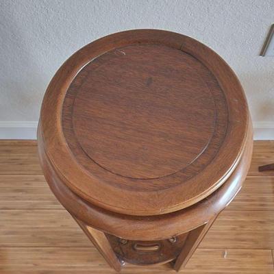 Unique 2 Tiered Solid Wood Plant Stand / Statue Base / ﻿Small End Table / Pedestal ($50)