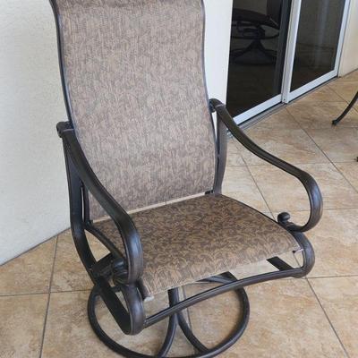 4 Matching Tropitone (High End) Shoreline Sling Aluminum Swivel Rocker Dining Arm Chair ($85 EACH)
