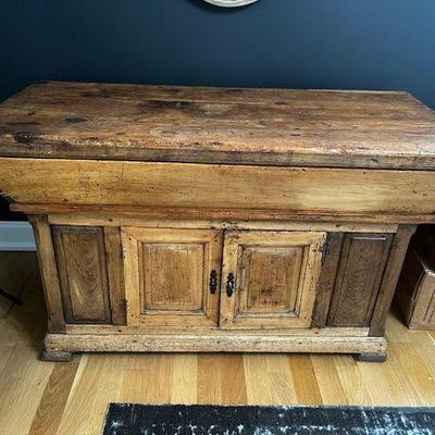 Antique 1800's French Bakers Table with dough insert...very rare
