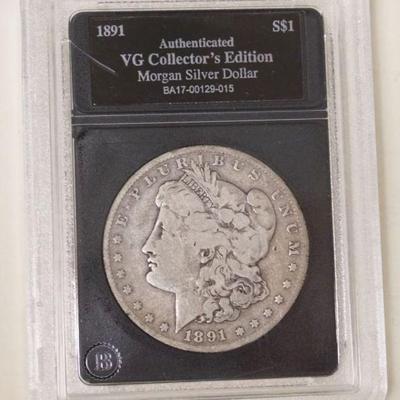 1190	1891 MORGAN SILVER DOLLAR S
