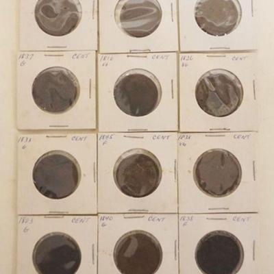 1216	12 EARLY US LARGE CENT COINS
