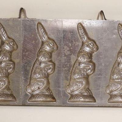 1001	ALFRED BODDERAS GERMAN RABBIT CHOCOLATE MOLD 1876, APPROXIMATELY 10 1/2 IN X 5 1/2 IN
