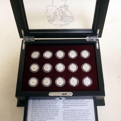 1215	UNCIRCULATED MERCURY DIME COLLECTION IN CASE, 1941-1945
