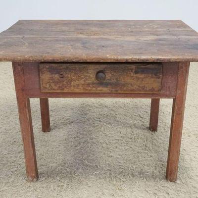 1169	COUNTRY PINE 1 DRAWER WORK TABLE WITH DOVETAILED AND PINNED CONSTRUCTION, APPROXIMATELY 41 IN X 35 IN X 28 IN H
