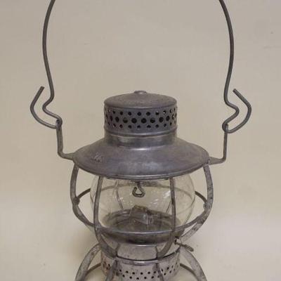 1076	ANTIQUE RAILROAD LANTERN, DRESSEL NEW JERSEY CENTRAL RR, APPROXIMATLY 9 1/2 IN HIGH
