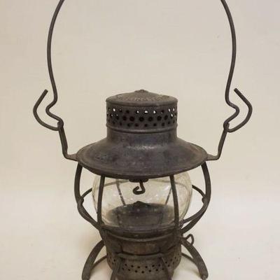 1075	ANTIQUE RAILROAD LANTERN, DRESSEL NEW JERSEY CENTRAL RR, APPROXIMATLY 9 1/2 IN HIGH
