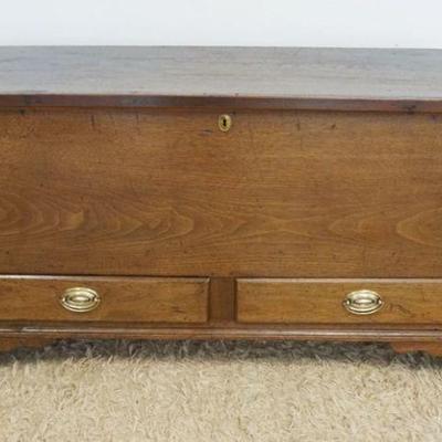 1168	ANTIQUE WALNUT DOVETAILED BLANKET CHEST ON BRACKET FEET WITH 2 DRAWERS AT BASE, APPROXIMATELY 21 IN X 30 IN X 27 IN H
