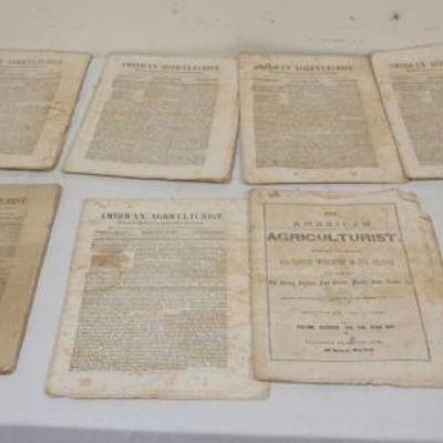1125	12 ANTIQUE AMERICAN AGRICULTURIST MAGAZINES 1850'S
