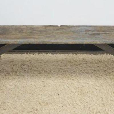 1165	PRIMITIVE PINE MORTISED BENCH, APPROXIMATELY 75 IN X 12 IN X 18 IN H
