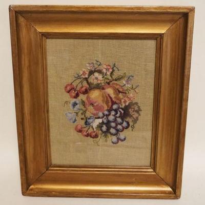 1135	ANTIQUE EMBROIDERED FRUIT, APPROXIMATELY 14 IN X 17 IN OVERALL
