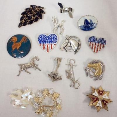 1263	GROUP OF ASSORTED VINTAGE PINS, APPROXIMATELY 16
