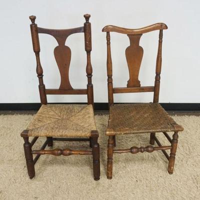 1161	PAIR OF ANTIQUE URN BACK WOVEN SEAT CHAIRS
