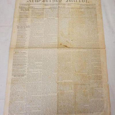 1122	ANTIQUE NEWSPAPER *NEW JERSEY MIRROR* PATERSON NJ 1855, NUMBER 1 VOL 1
