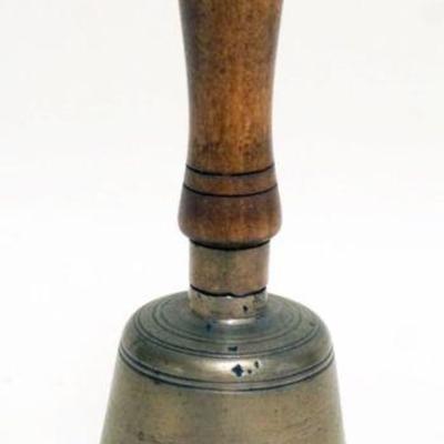1020	ANTIQUE BRASS SCHOOL BELL, APPROXIMATELY 8 IN HIGH

