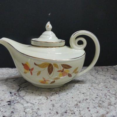 Vintage 1933-1976 Hall's Superior "Autumn Leaf" Aladdin Teapot & Lid with Infuser Insert