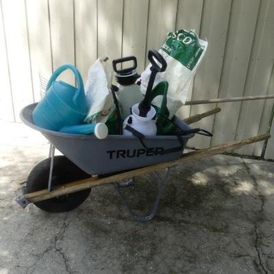 Truper Wheelbarrow Full of Gardening Supplies