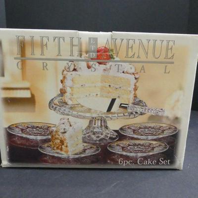 Fifth Avenue Crystal "Portico" 6-Piece Cake Set - New in Box (See Description)
