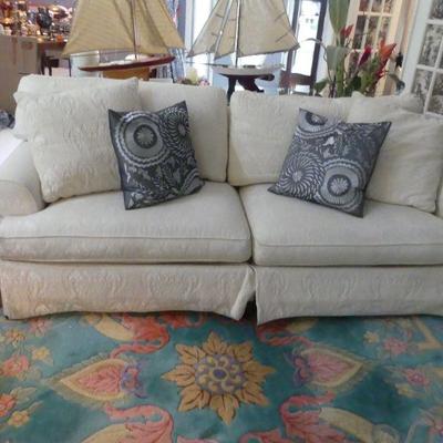 Paul Robert Furniture Sofa - Off White - 4 Throw Pillows Included - 90" x 40" x 30"