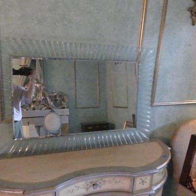 Vintage Heavy (Possibly) Murano Wavy/Ruffled Edge Mirror - 36" x 24"