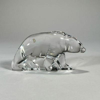 TIFFANY AND CO CRYSTAL BEAR | Clear crystal bear signed Tiffany and Co. on the bottom. - l. 6 x w. 2 1/2 x h. 3 1/12 in
