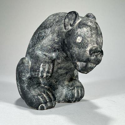 Standing Bear Figure | Composition figure of a bear in an Inuit style. - l. 9.5 x w. 6.25 x h. 7.75 in

