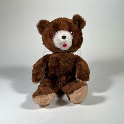 COMMONWEALTH TOY CO. STUFFED BEAR | Stuffed teddy bear from Brooklyn, NY Commonwealth Toy Co. - l. 15 in

