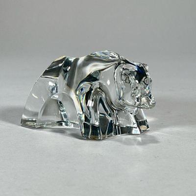 CLEAR BACCARAT BEAR | Glass baccarat bear. - l. 5 x h. 3 in

