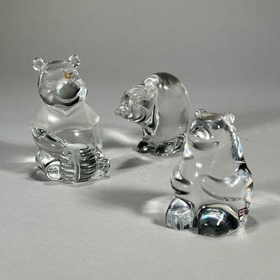 LENOX CARTIER & ORREFORS CRYSTAL BEAR FIGURINES | Including: Lenox Crystal Winnie the Pooh etched on bottom “Lenox / Disney”, Cartier...