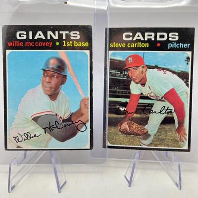 1971 Topps #50: Willie McCovey, San Francisco Giants & #55 Steve Carlton, St. Louis Cardinals