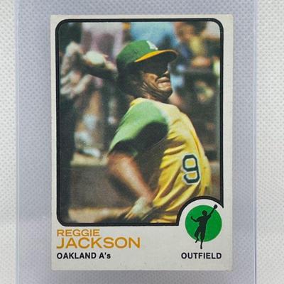 Lot #107 - 1973 Topps # 255: Reggie Jackson, Oakland A’s.