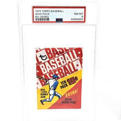 Lot #2 - 1970 Topps 6th Series Unopened Wax Pack PSA NM-MT 8.