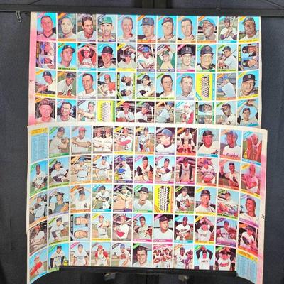 Lot #1- 1966 Topps Baseball Uncut Sheets. Two uncut sheets Both 28.5" x 18"H