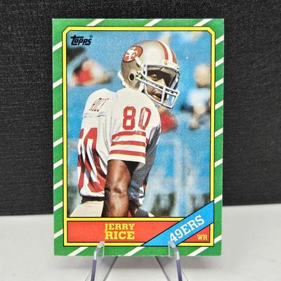 Lot #150 - 1986 Jerry Rice Baseball Card Topps #161 Rookie Card