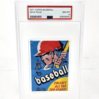 Lot #3 - 1971 Topps Unopened Wax Pack PSA NM-MT 8.