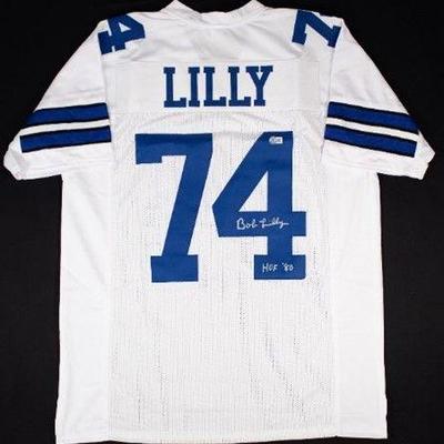 Lot #57 - Bob Lilly Signed Dallas Cowboys Custom Jersey (Beckett Witness Certified).
