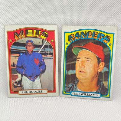 1972 Topps: #465 Gil Hodges, NY Mets Manager & #510 Ted Williams, Texas Rangers Manager.