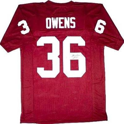 Lot #38 - Steve Owens Signed Oklahoma Sooners Custom Jersey (JSA Witness COA)