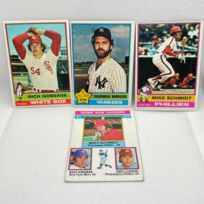 1976 Topps #650: Thurman Munson, New York Yankees.
1976 Topps #180: Rich “Goose” Gossage, Chicago White Sox.
1976 Topps: #193 N.L. 1975...