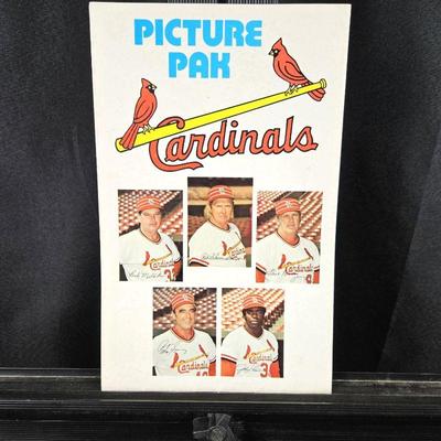Lot #58- 1976 St. Louis Cardinals Picture Pak Poster. Lou Brock - Pillbox Hats