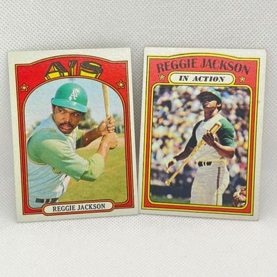 1972 Topps #435: Reggie Jackson & #436 Reggie Jackson, In Action